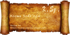 Kozma Szénia névjegykártya